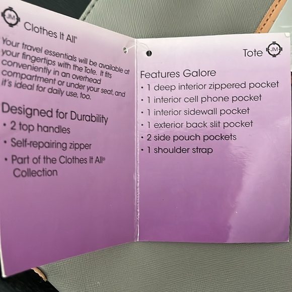 Clothes It All St Tropez Collection Grey Leather Tote by Joy Mangano - Picture 9 of 10